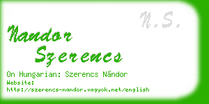 nandor szerencs business card